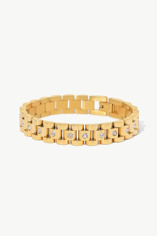 18K Goud Vergulde Roestvrijstalen Zirkonia Armband - Accessoires en Sieraden - Bayu