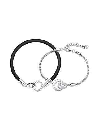 925 Zilveren Koppel Zircon Armband Set (2 Armbanden) - Bayu