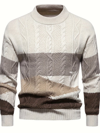 Admire - Herensweater met Kabelpatroon en Kleurovergangen - sweater - Bayu