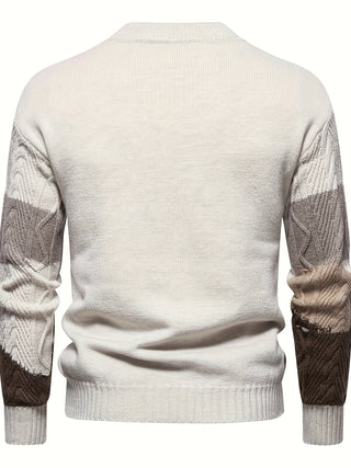 Admire - Herensweater met Kabelpatroon en Kleurovergangen - sweater - Bayu