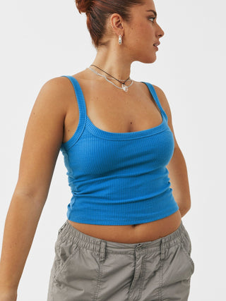 Blauwe Gebreide Mouwloze Crop Top voor Dames - Bayu