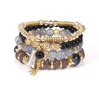 Boheemse Zwart Goude Armbanden Set Hippie Stijl - Bayu