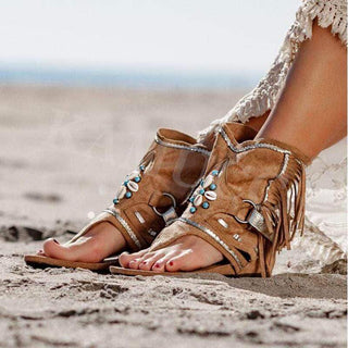 Boho Etnische Sandalen met Franjes - Sandals - Bayu