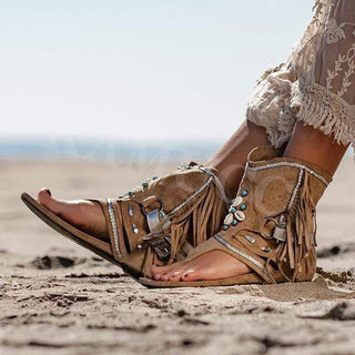 Boho Etnische Sandalen met Franjes - Sandals - Bayu