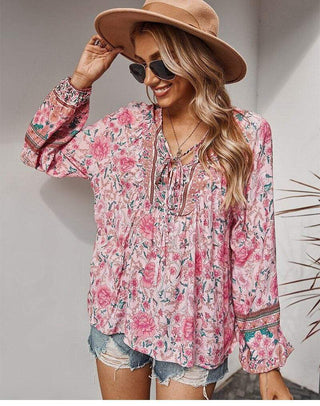 Boho Hippie Blouse in Roze - Blouse - Bayu