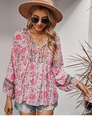 Boho Hippie Blouse in Roze - Blouse - Bayu