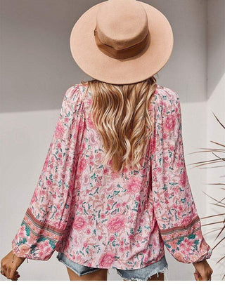 Boho Hippie Blouse in Roze - Blouse - Bayu