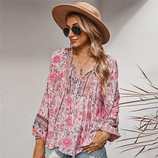 Boho Hippie Blouse in Roze - Blouse - Bayu