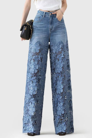 Camila Lace Patchwork Jeans - Bottoms - Bayu