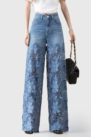 Camila Lace Patchwork Jeans - Bottoms - Bayu