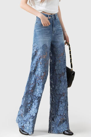 Camila Lace Patchwork Jeans - Bottoms - Bayu