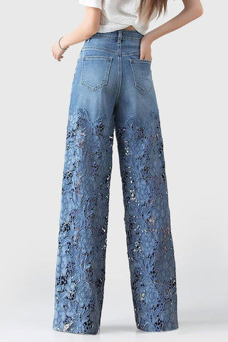 Camila Lace Patchwork Jeans - Bottoms - Bayu