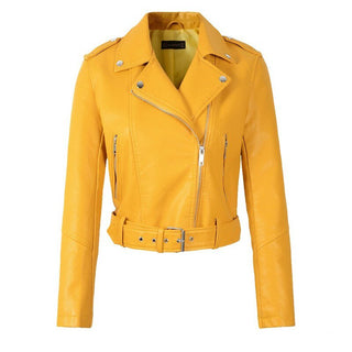 Charm - Gele Leren Stud Jacket - Bayu