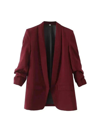 Dames Open Blazer Jas | Vintage Lange Plooimouwen en Klepzakken - Bayu