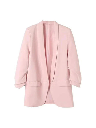 Dames Open Blazer Jas | Vintage Lange Plooimouwen en Klepzakken - Bayu