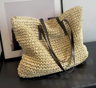 Ecochic | stijlvolle geweven shopper met lange handvatten - Handbag - Bayu