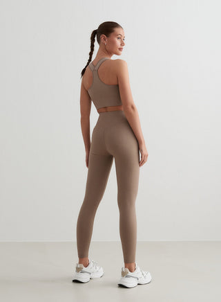 Espresso Geribbelde Naadloze Legging - TIGHTS - Bayu