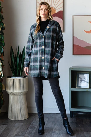 Heimish Plaid Button Down Lange Mouwen Hoodie Cardigan