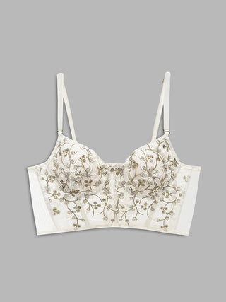 Floral Mesh Lace Crop Corset Top - Corset - Bayu