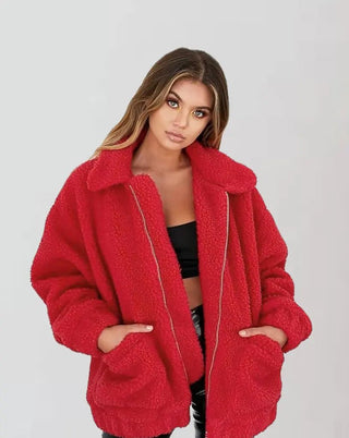 Gezellige en trendy dames teddy fleece jas - Bayu