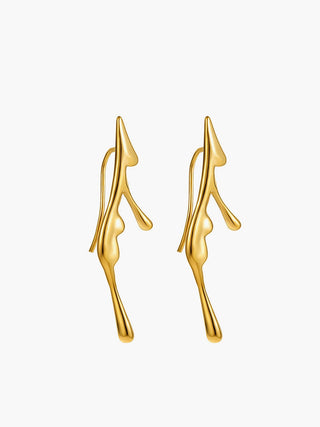 Gouden Lava Drop Oor Cuff - Earrings - Bayu