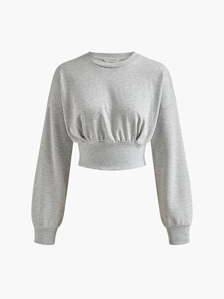 Katoenen Geplooide Corset Sweatshirt - Sweatshirts - Bayu