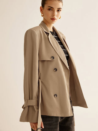 Manda - Trenchcoat met Riem en Schoudervullingen - Trench Coats - Bayu