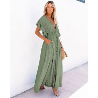 Maxi Groene Ibiza Strandjurk - Ibiza jurken - Bayu