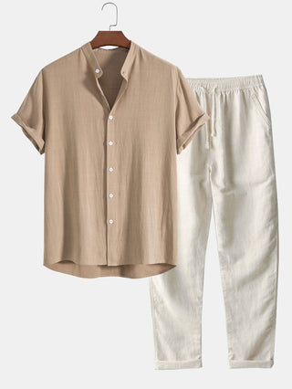 Nikolaou - Linnen Zomerset voor Heren - Blouse + pants - Bayu