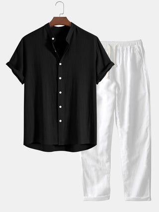 Nikolaou - Linnen Zomerset voor Heren - Blouse + pants - Bayu