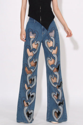 Odalys Heart Cutout Jeans - Bottoms - Bayu