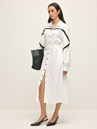 Papaya - Katoenen & Linnen Trenchcoat met Riem - Trench Coats - Bayu