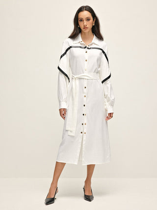 Papaya - Katoenen & Linnen Trenchcoat met Riem - Trench Coats - Bayu