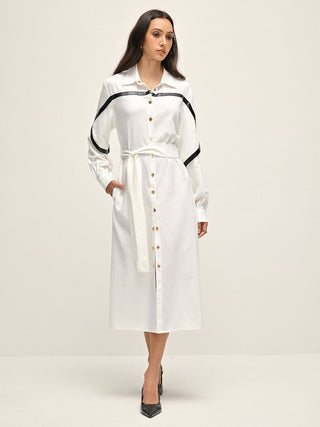 Papaya - Katoenen & Linnen Trenchcoat met Riem - Trench Coats - Bayu