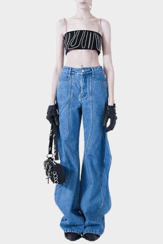 Rhea 3D Wave Deconstruction Jeans - Bottoms - Bayu