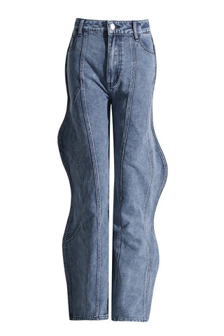 Rhea 3D Wave Deconstruction Jeans - Bottoms - Bayu