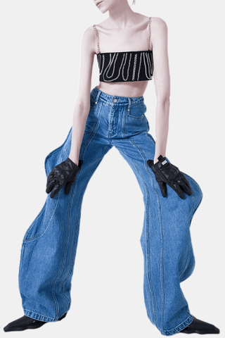 Rhea 3D Wave Deconstruction Jeans - Bottoms - Bayu