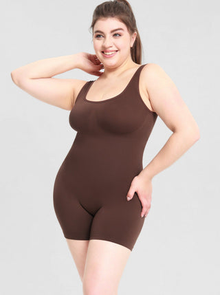 Second Skin - Bruine Plus Size Tummy Control Bodysuit - Bayu