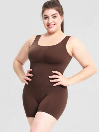 Second Skin - Bruine Plus Size Tummy Control Bodysuit - Bayu