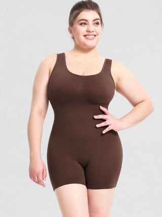 Second Skin - Bruine Plus Size Tummy Control Bodysuit - Bayu