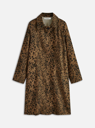 Solis - Luipaardprint Trenchcoat Met Revers - Trench Coats - Bayu