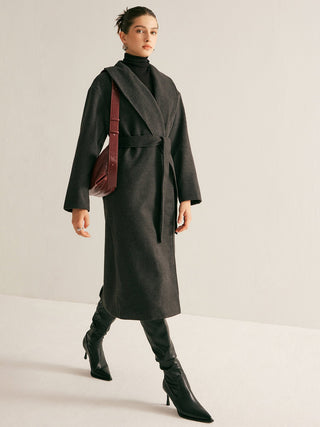 Thara - Veelzijdige Banded Lange Jas - Wool Coats - Bayu