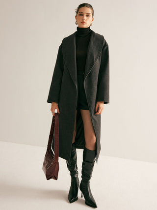 Thara - Veelzijdige Banded Lange Jas - Wool Coats - Bayu