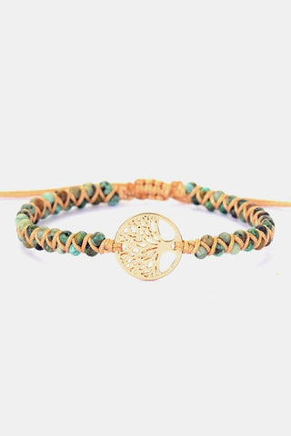 Tree of Life - Handgemaakte Koperen Armband met Kralen - Bayu