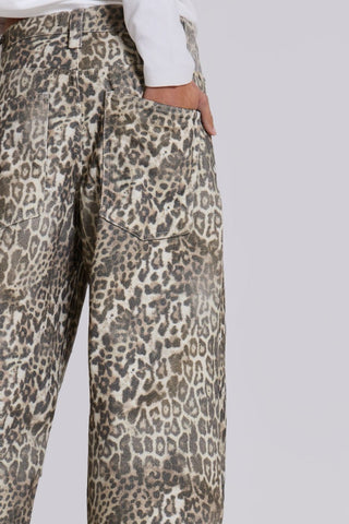 Veda Leopard Fade Jeans - Bottoms - Bayu