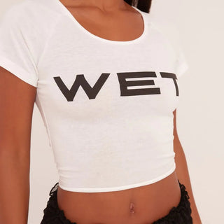 WET Graphic Crop Top - T-Shirts - Bayu