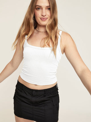 Witte Sexy Gebreide Mouwloze Crop Top - Bayu