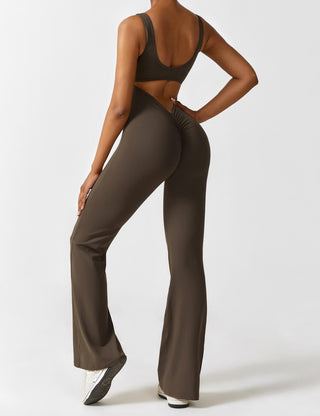 FitWear - V-Back Flared Jumpsuit