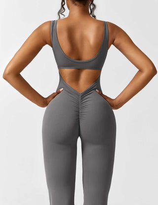 FitWear - V-Back Flared Jumpsuit