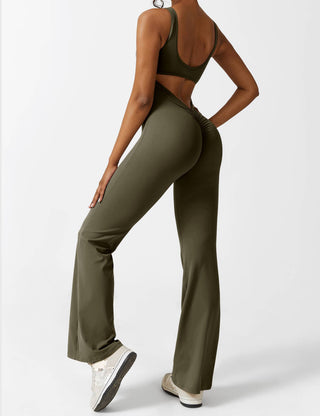 FitWear - V-Back Flared Jumpsuit